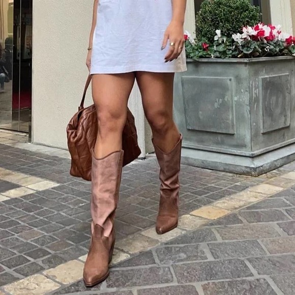 Dolce Vita Navene Cowboy Western Boots Brown 7 - Picture 2 of 10